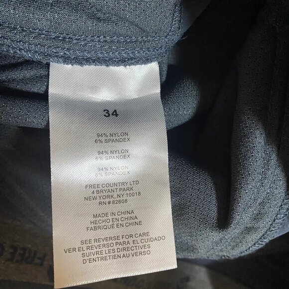 NWT Free Country Men's Nylon Stretch Convertible Pants Shorts Zip Hiking 34x30 - Picture 3 of 7